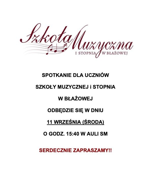 SPOTKANIE DLA UCZNIÓW