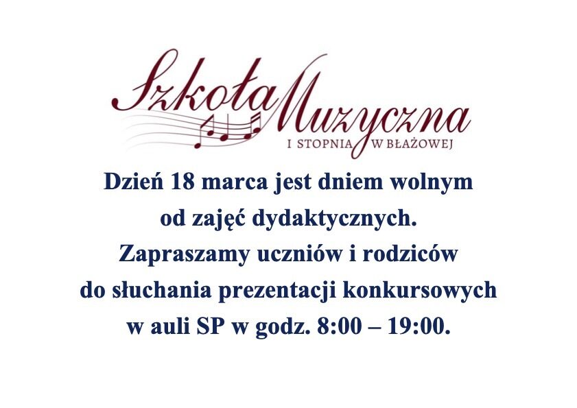 Dzień dyrektorski – 18.03.2026 r.