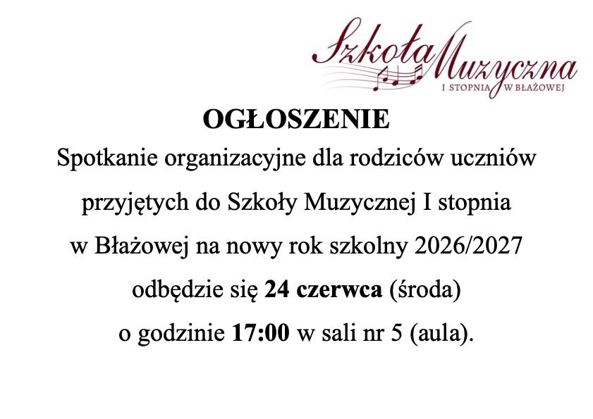 OGŁOSZENIE: